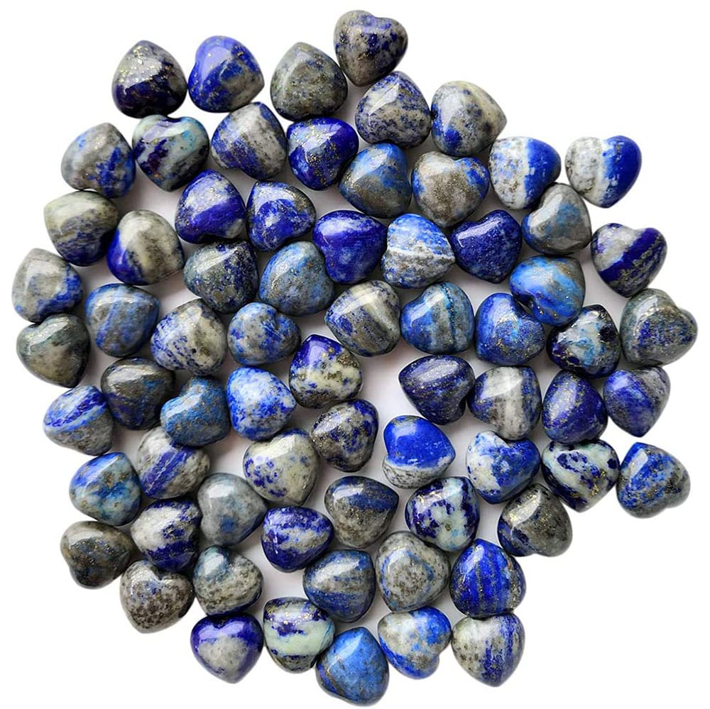 Krystallhjerte av blå safir 2cm - 7 steiner
