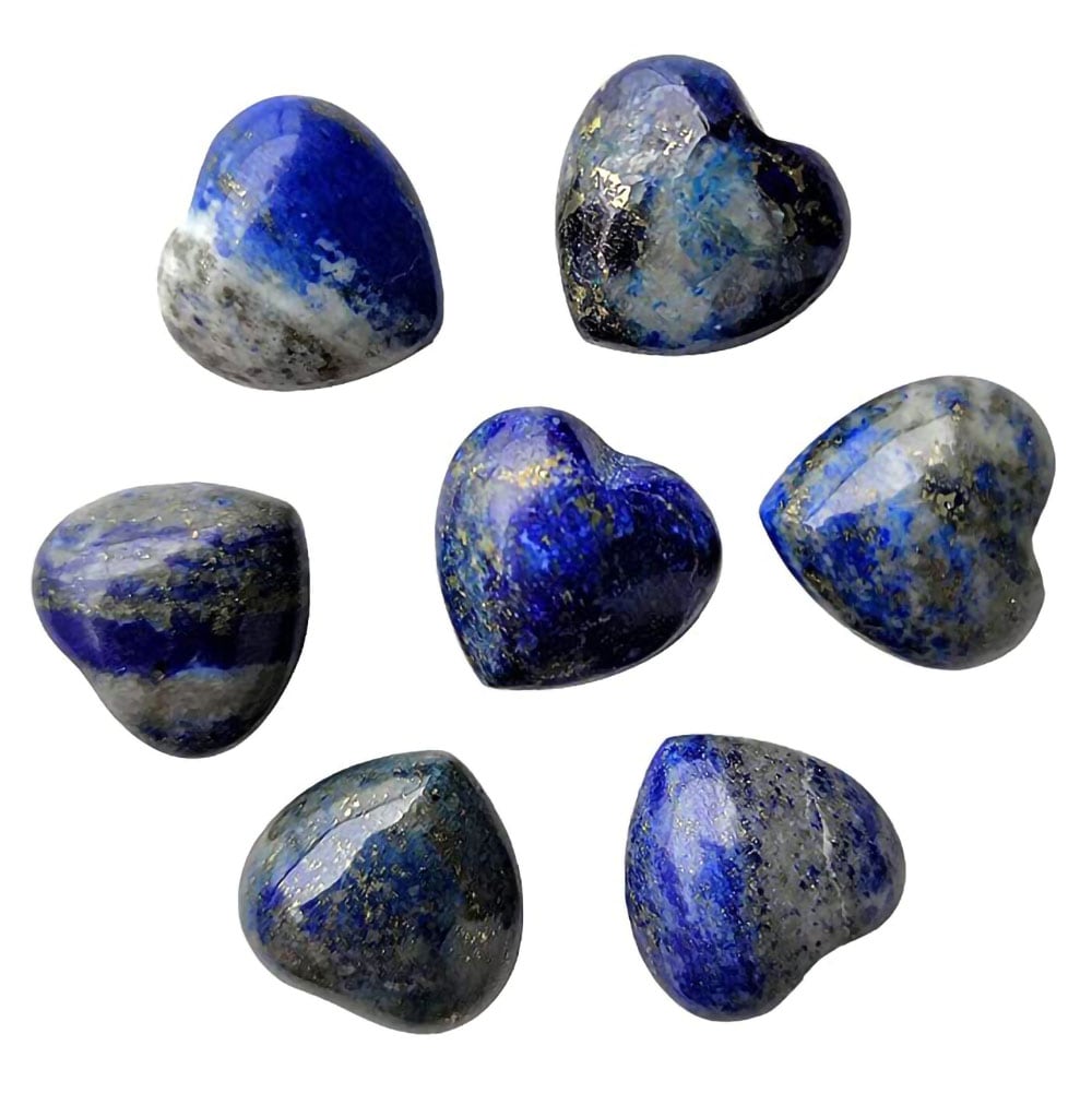 Krystallhjerte av blå safir 2cm - 7 steiner
