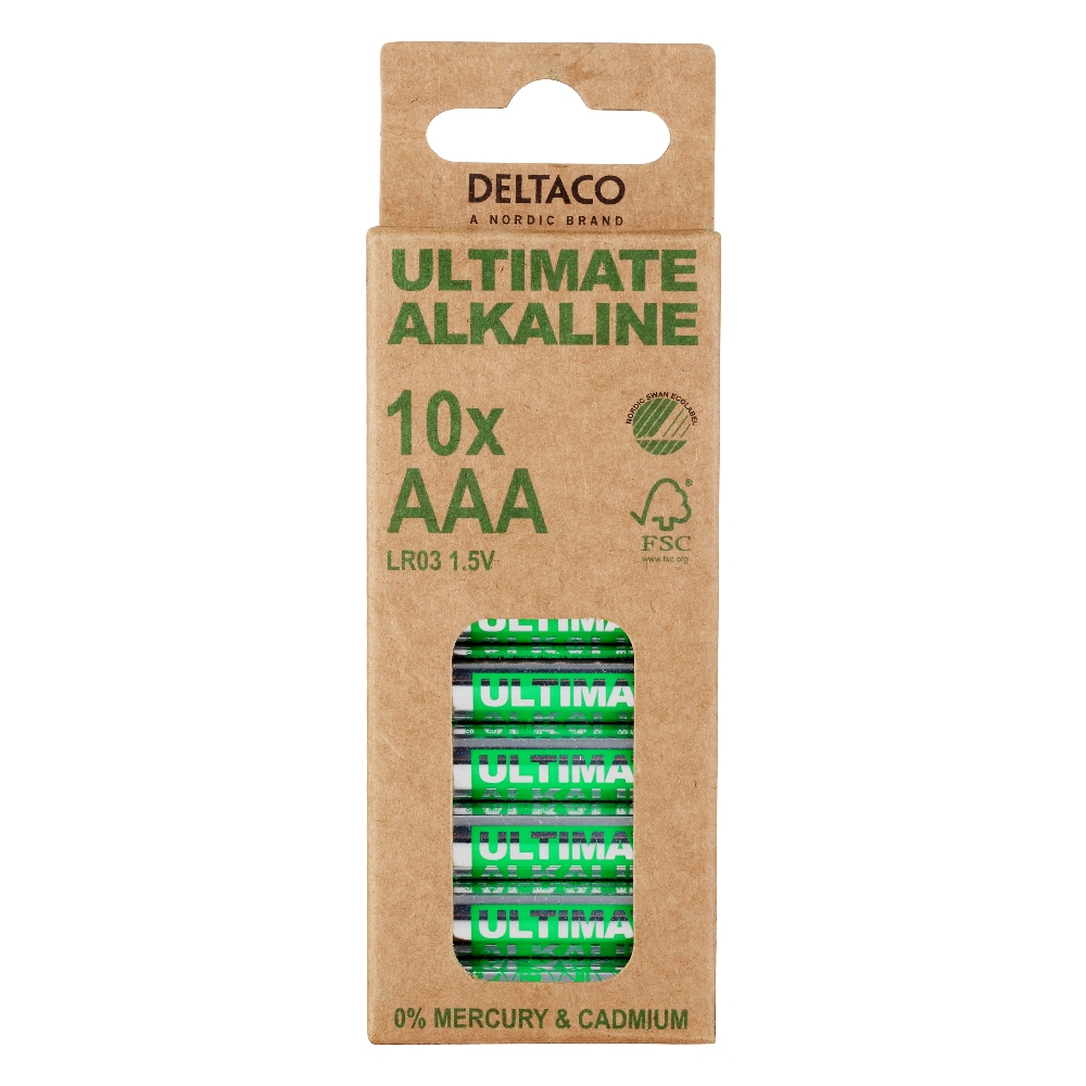 Deltaco AAA-batterier (LR03) - 10-pakning