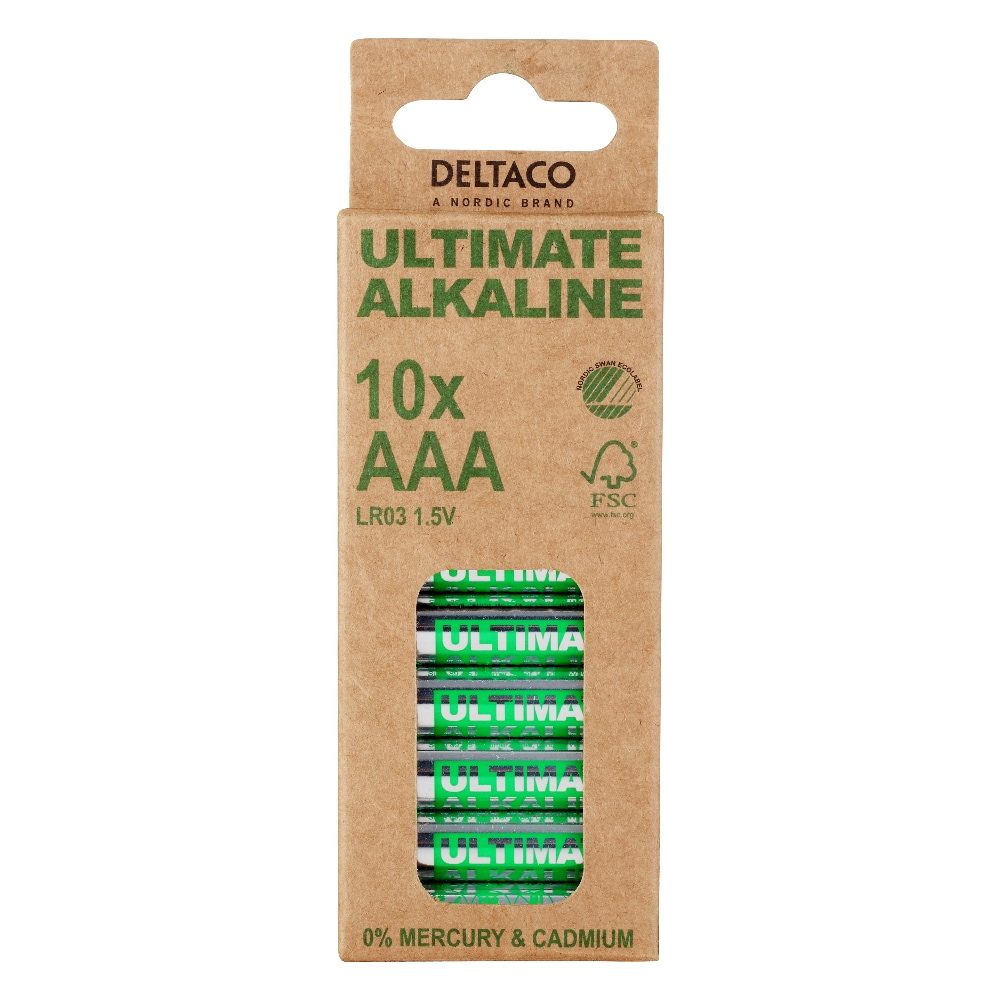 Deltaco AAA-batterier (LR03) - 10-pakning