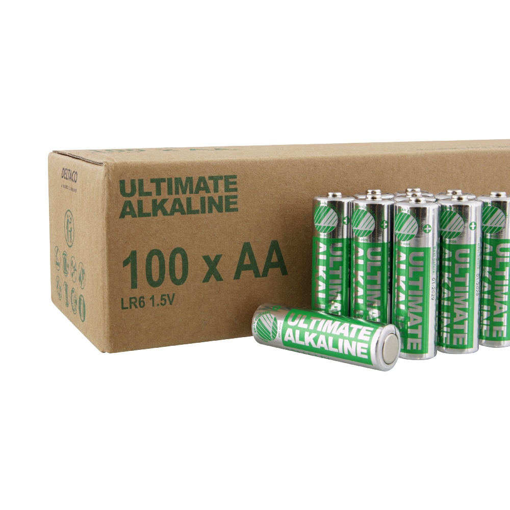 Deltaco AA-batterier (LR6) - 100-pac