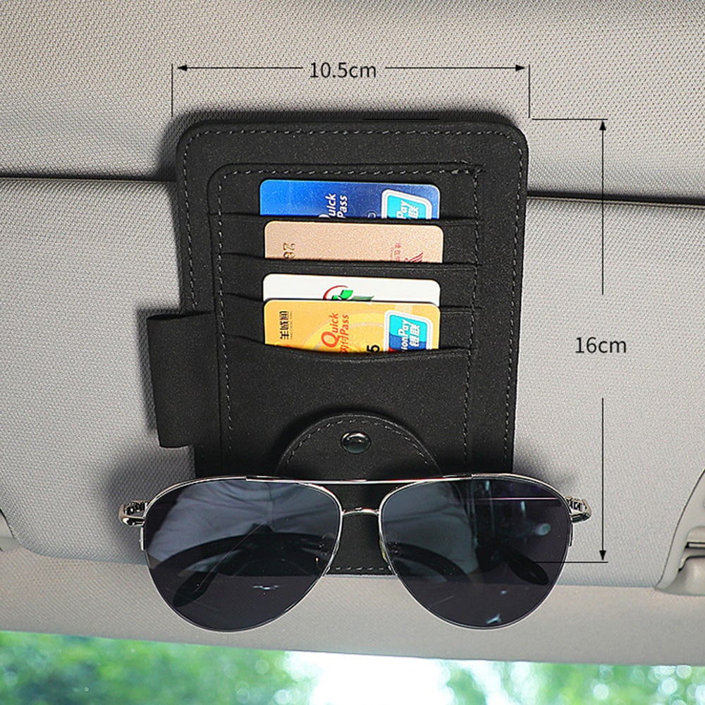 Brille- og kortholder til bilen Sort