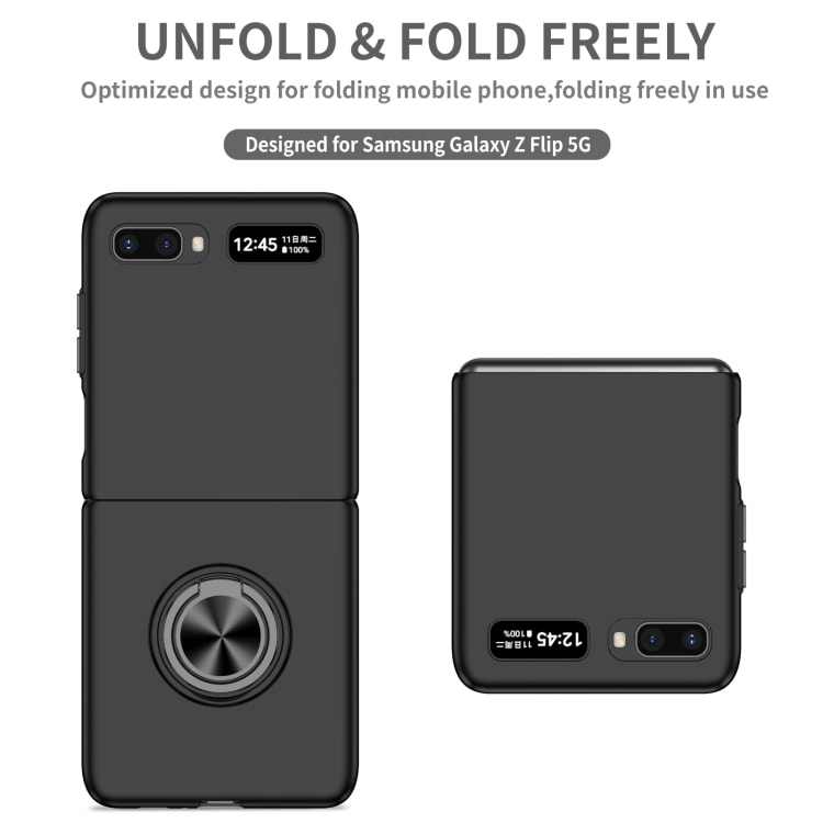 Bakdeksel med mobilring til Samsung Galaxy Z Flip 5G - sort