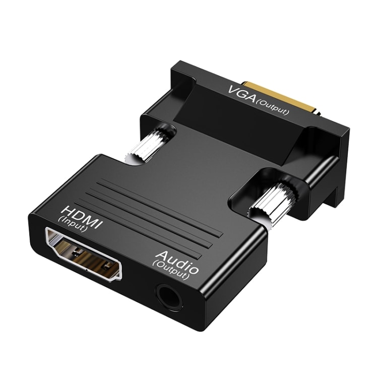 HDMI-hunn til VGA-han med AUX-kontakt