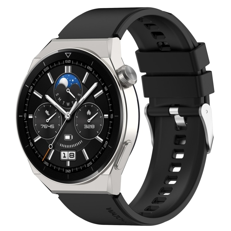 Silikonarmbånd til Huawei Watch GT 3 Pro 46mm - sort