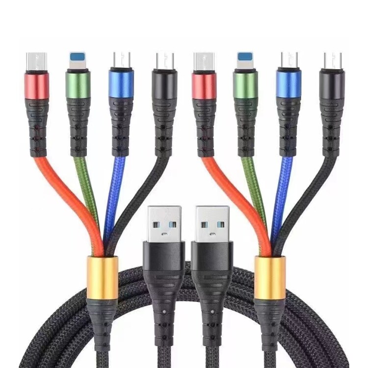 USB-kabel USB til MicroUSB+Lightning+USB type-C 1,2m
