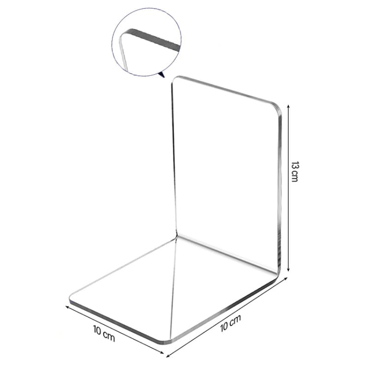 Bokstøtter frostet plastplate - 2-pk