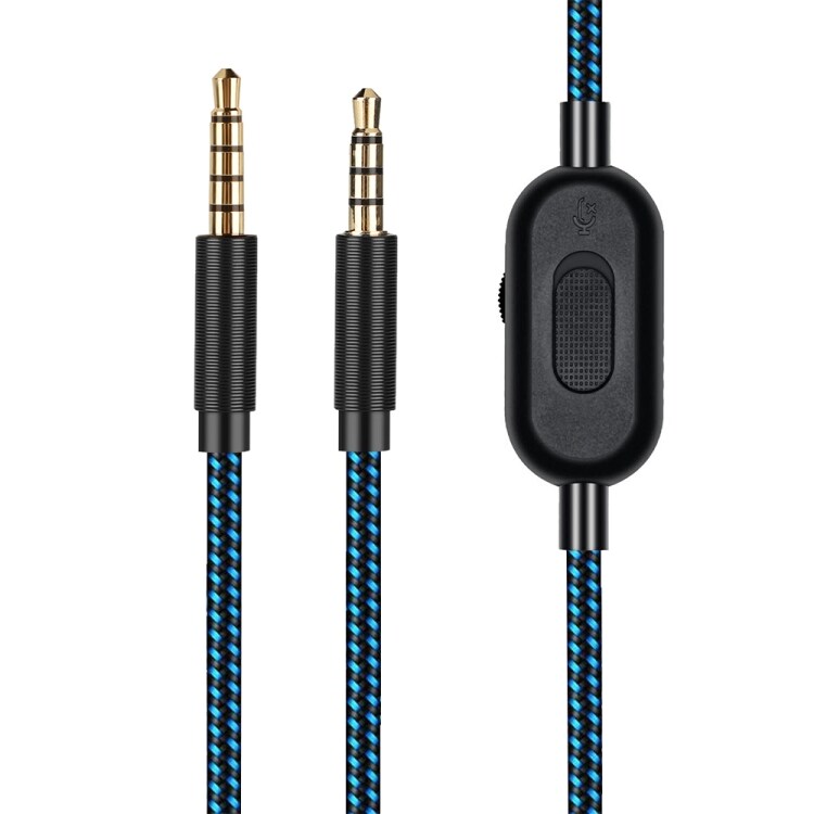 Lydkabel 3,5 mm med volumkontroll og dempeknapp for Logitech Astro A10 / A40 / A30