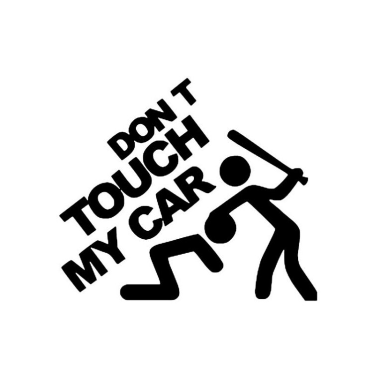 Bilklistremerke - Dont touch my car 2-pakning