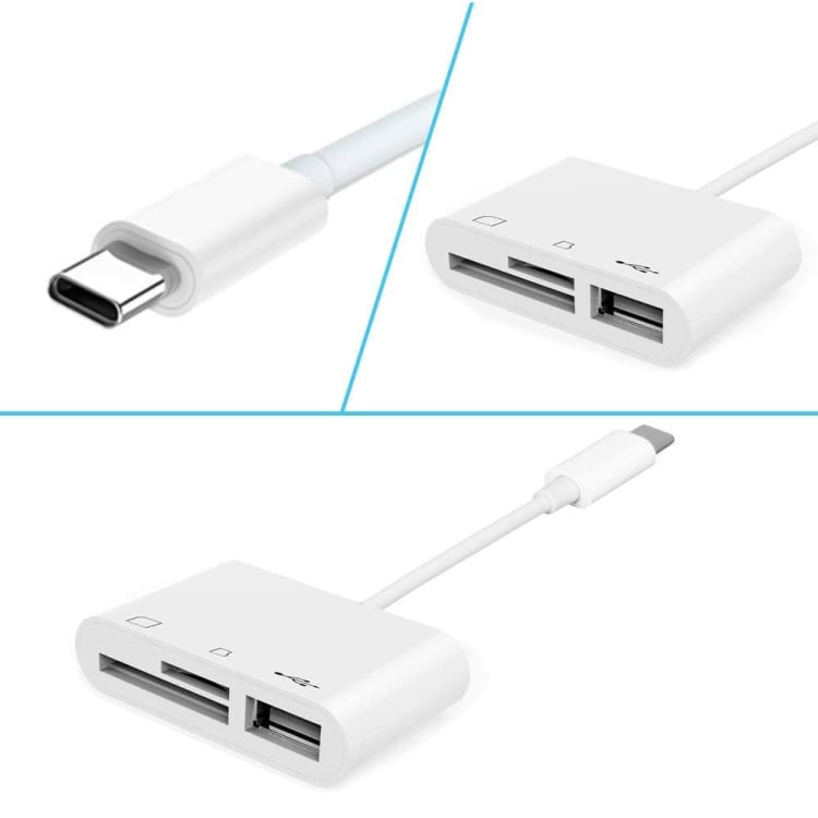 3i1 USB-C til SD, TF og USB-A