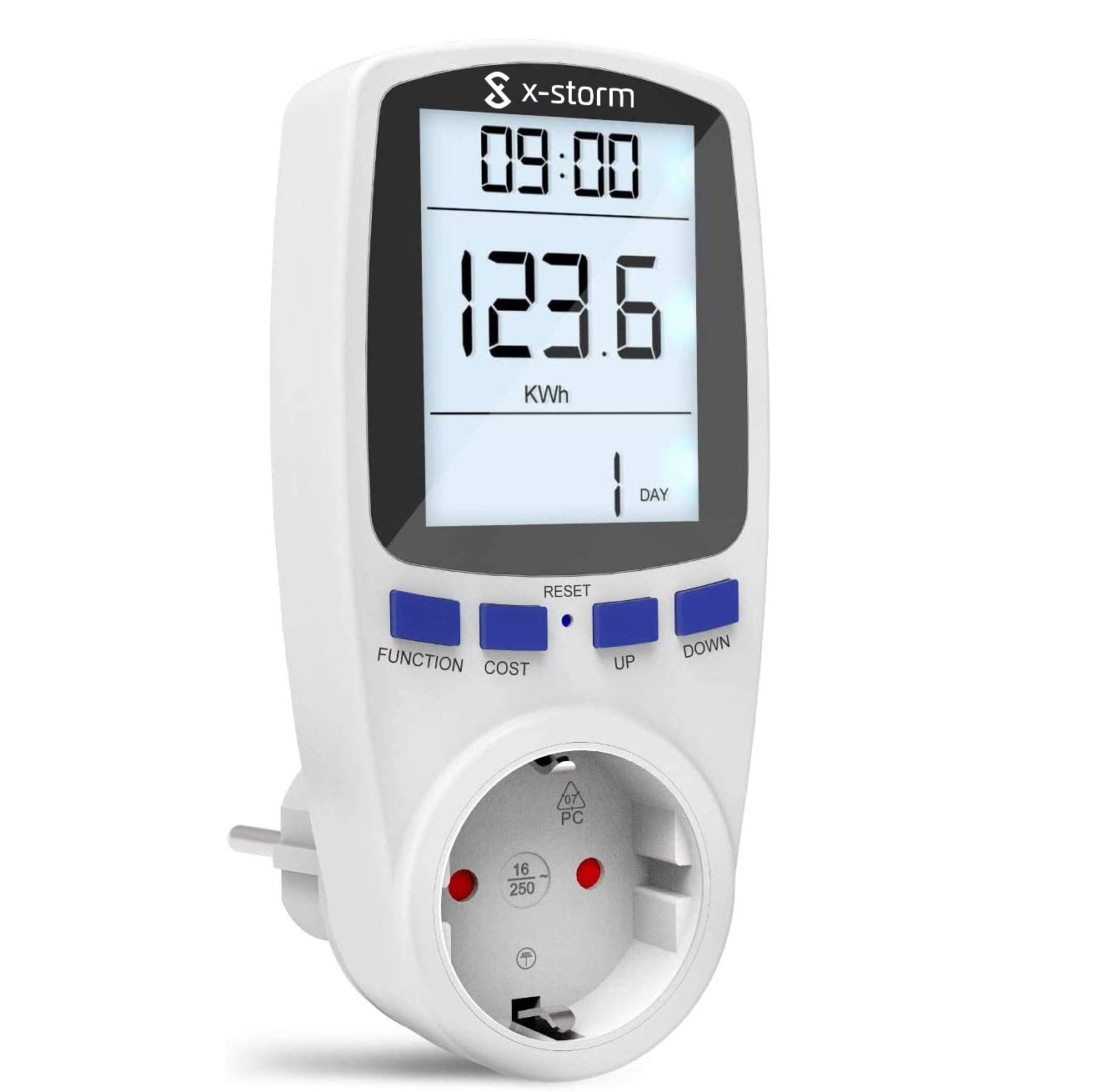 Strømmåler vegguttak / LCD Energimåler for strømmåling