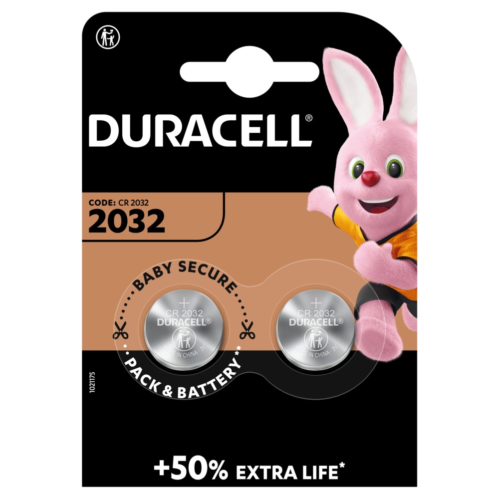 Duracell Knappcellebatteri CR2032 2-pakning