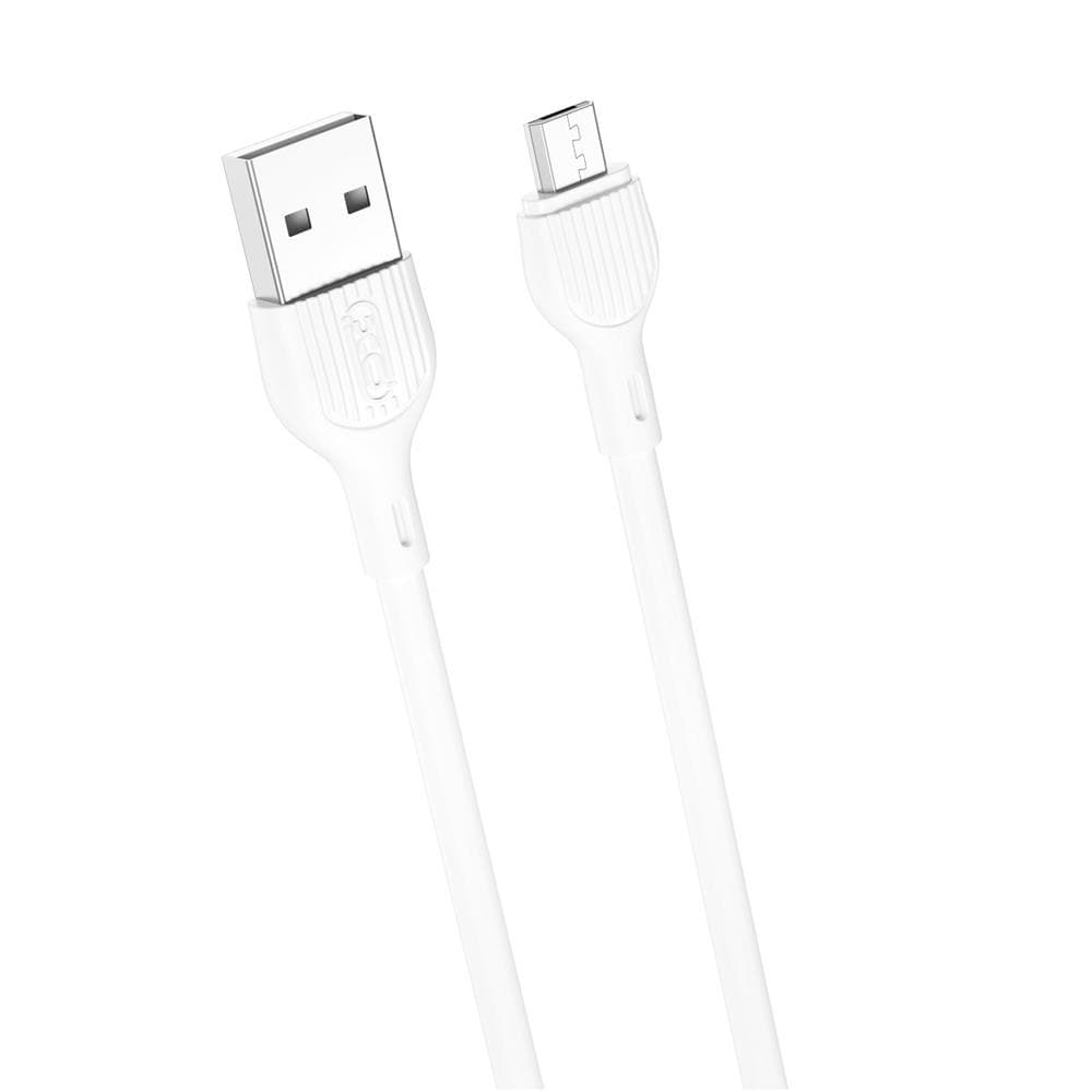 XO NB200 USB-kabel 2.1A USB til microUSB 2m Hvit