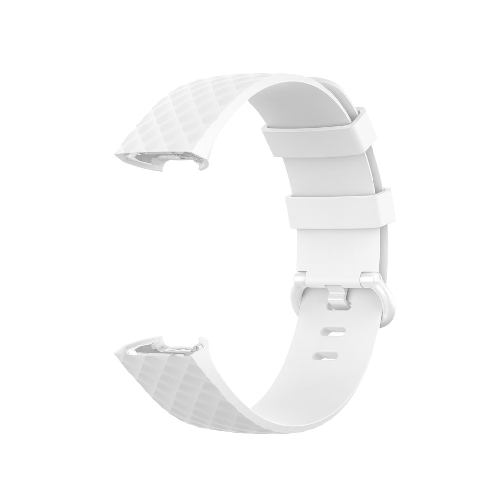 Silikonarmbånd Fitbit Charge 4 / Charge 3 / Charge 3 SE - str L Hvit
