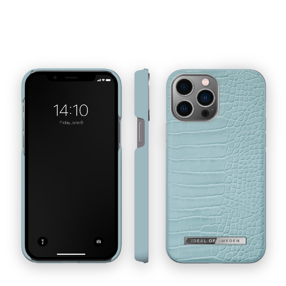IDEAL OF SWEDEN Mobildeksel Soft Blue Croco for iPhone 13 Pro Max