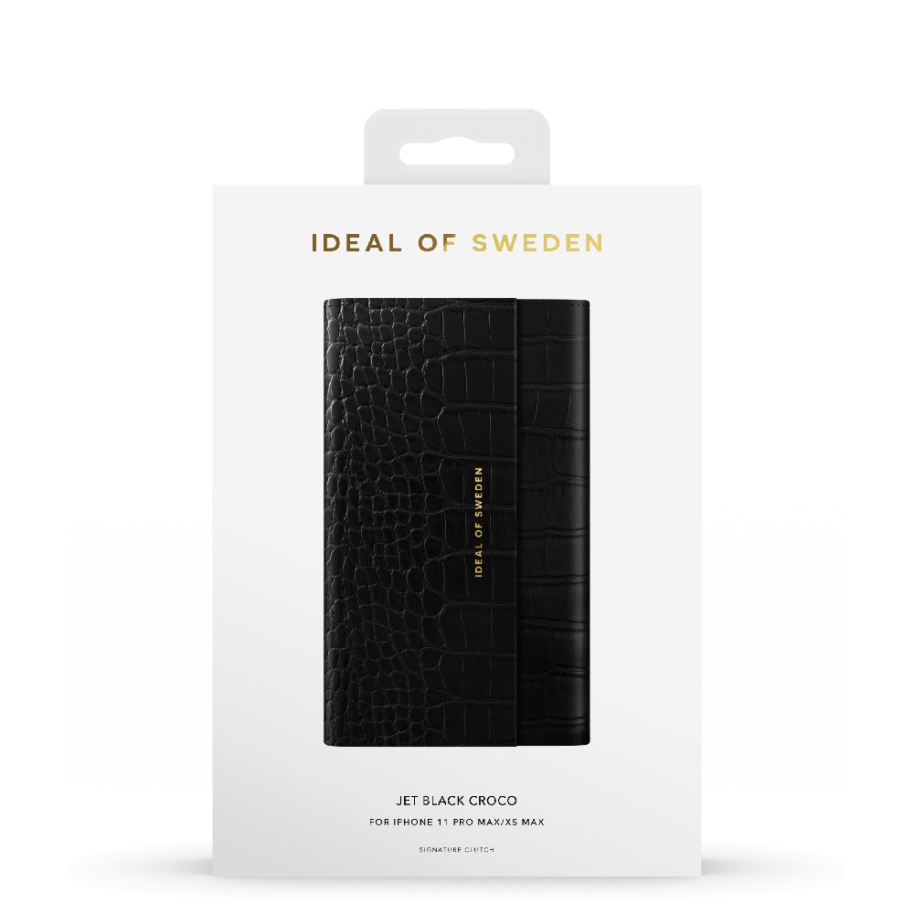 IDEAL OF SWEDEN Lommebokdeksel Jet Black Croco for iPhone 11 Pro Max/XS Max