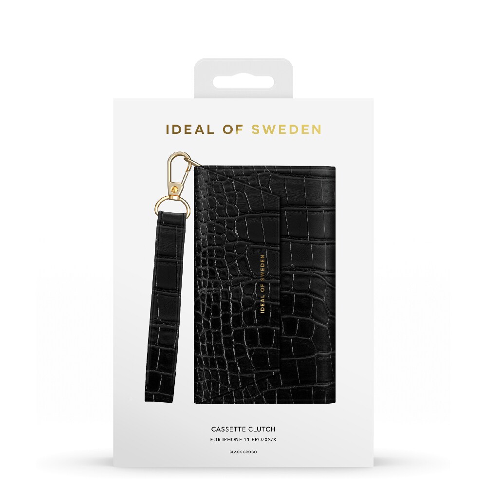 IDEAL OF SWEDEN Lommebokdeksel Black Croco for iPhone 11 Pro/XS/X