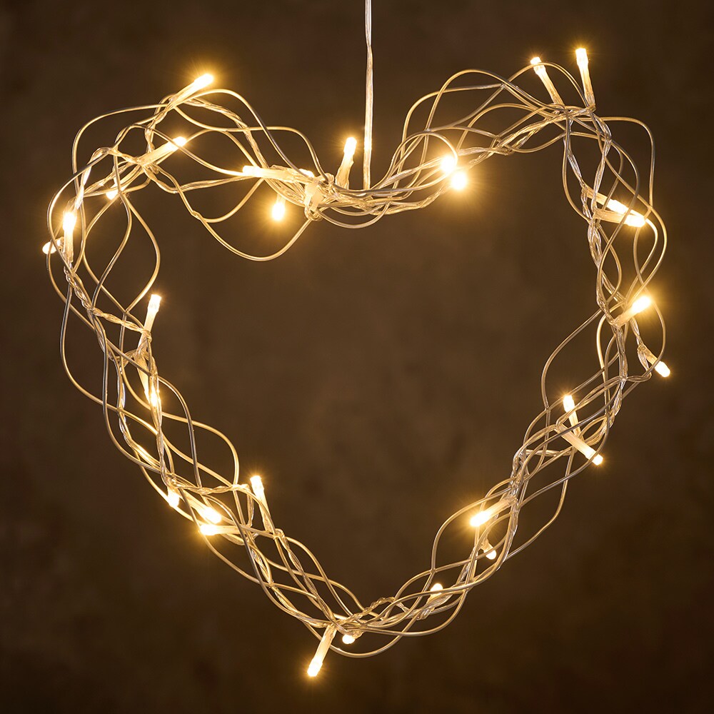 Day Heart Lyskrans med timer - 35cm
