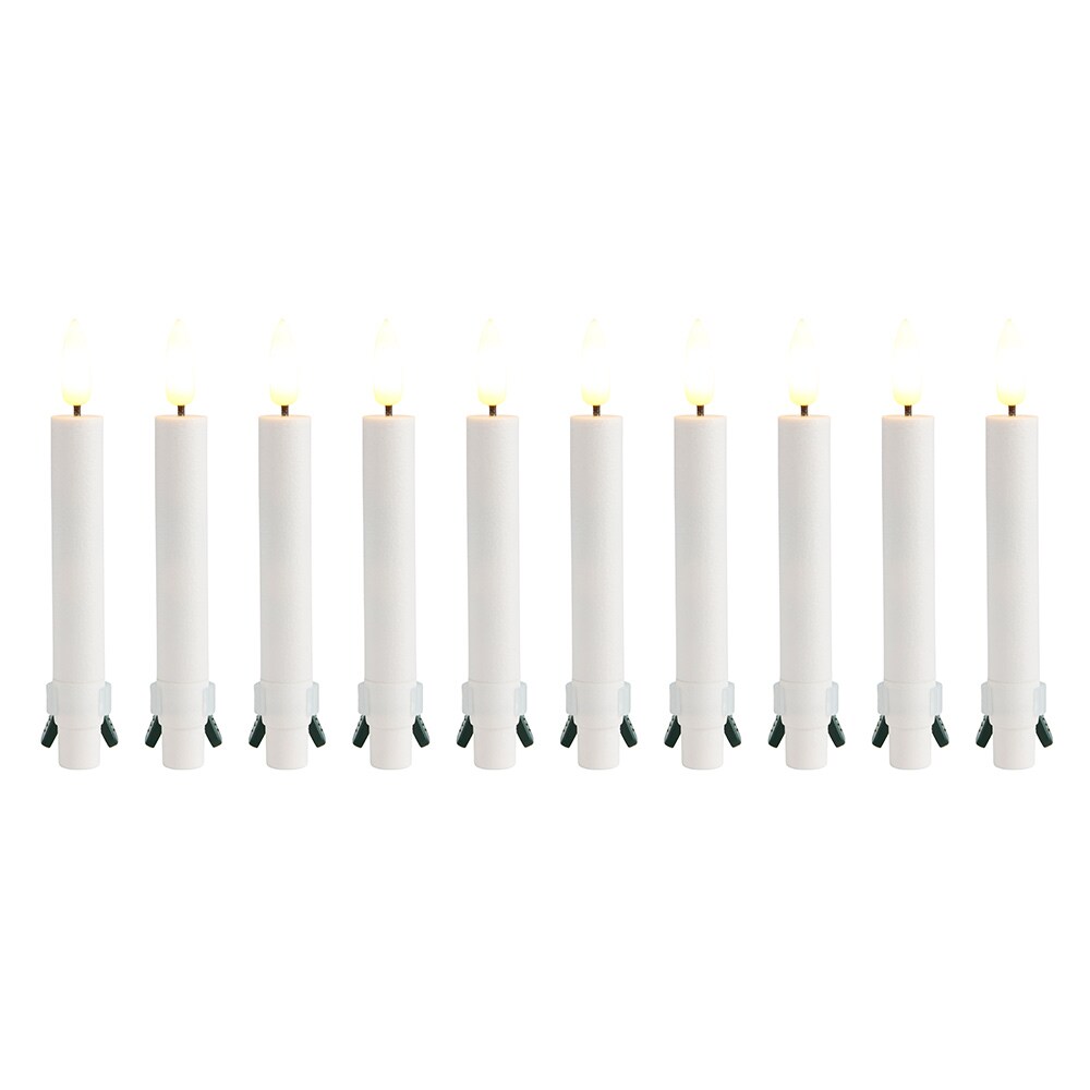 Day Juletrelys med LED 3D flamme & fjernkontroll - 10-pakning