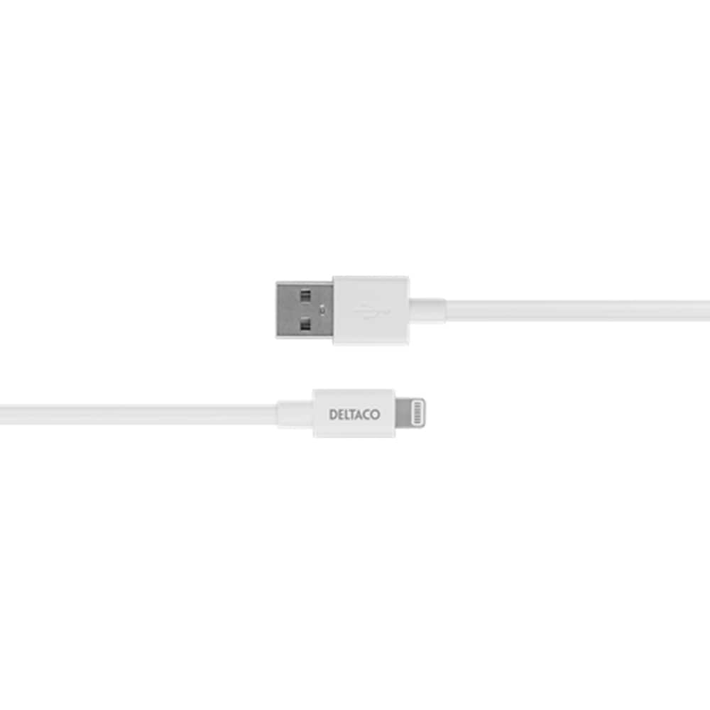 Deltaco USB Type-C til Lightning kabel MFi 1m Hvit