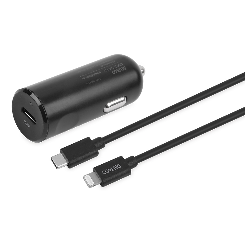 Deltaco USB Type-C Billader 20W PD med USB Type-C til lightning-kabel