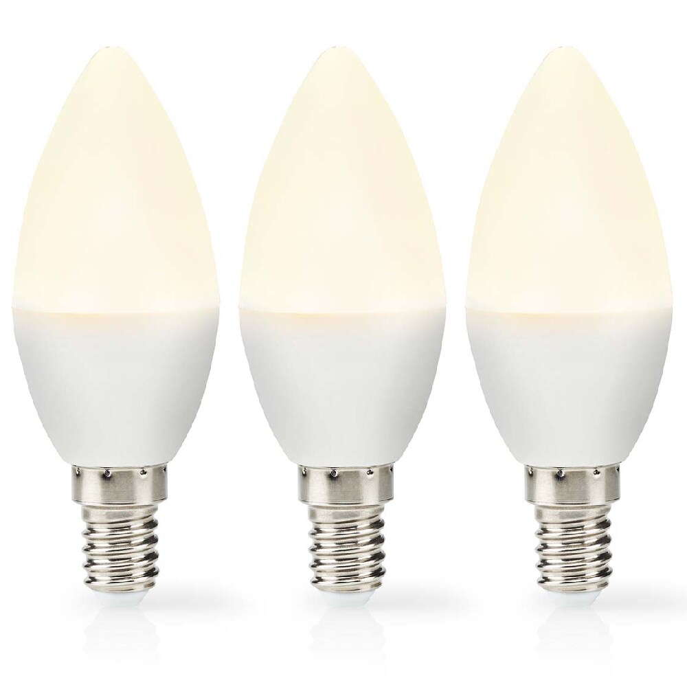 Nedis Frostet LED lyspære Varmhvit E14, krone, 2,8W, 250lm, 2700K - 3-pakke