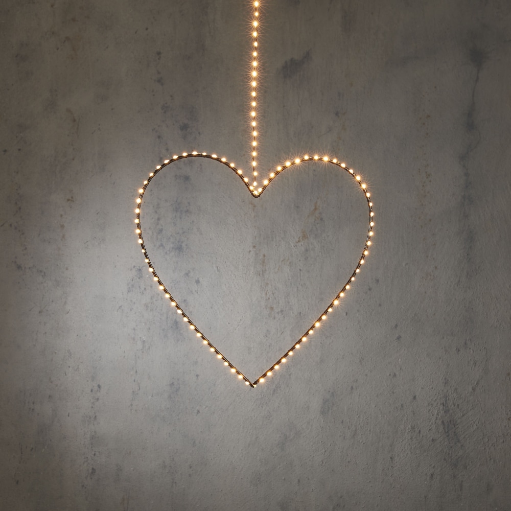 Hjerte med LED-belysning - varmt lys