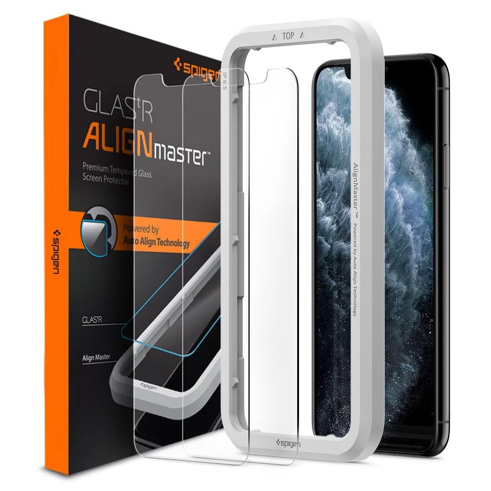 Spigen GLAS.tR AlignMaster iPhone 11/XR 2-pakning