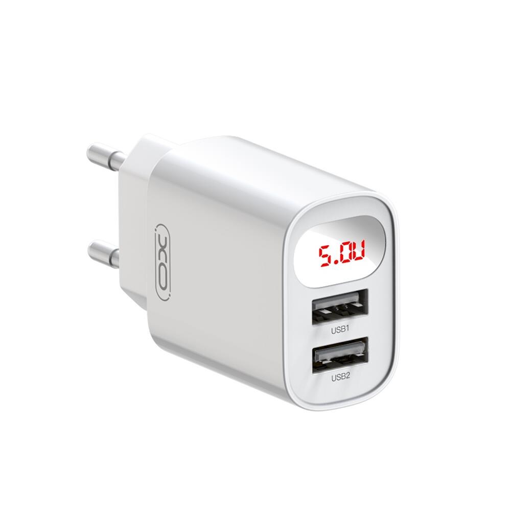 XO Väggladdare L95 2xUSB-A med display