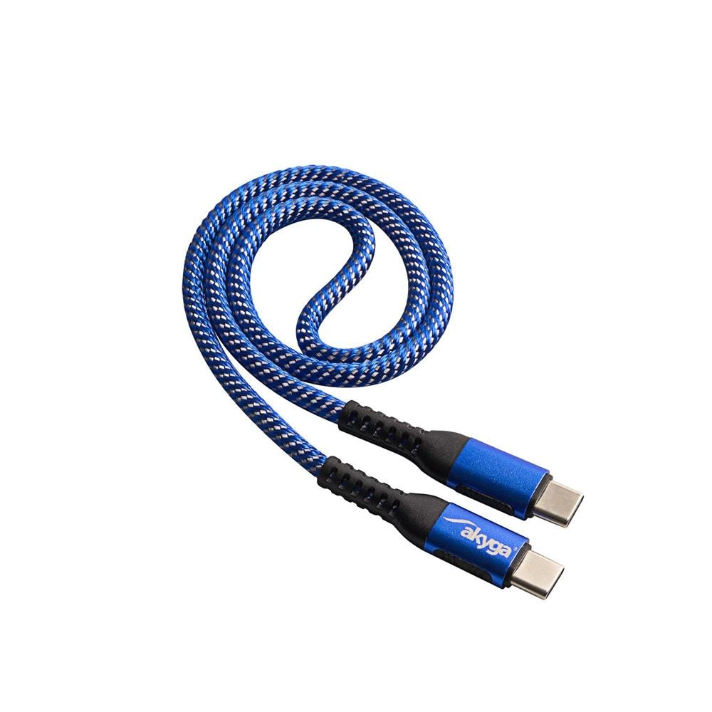 Akyga Laddningskabel USB-C - USB-C 100W 0,5m - Blå