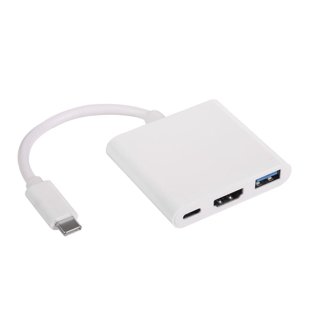 Akyga USB-C Hub med USB-A, HDMI og USB-C - Hvit