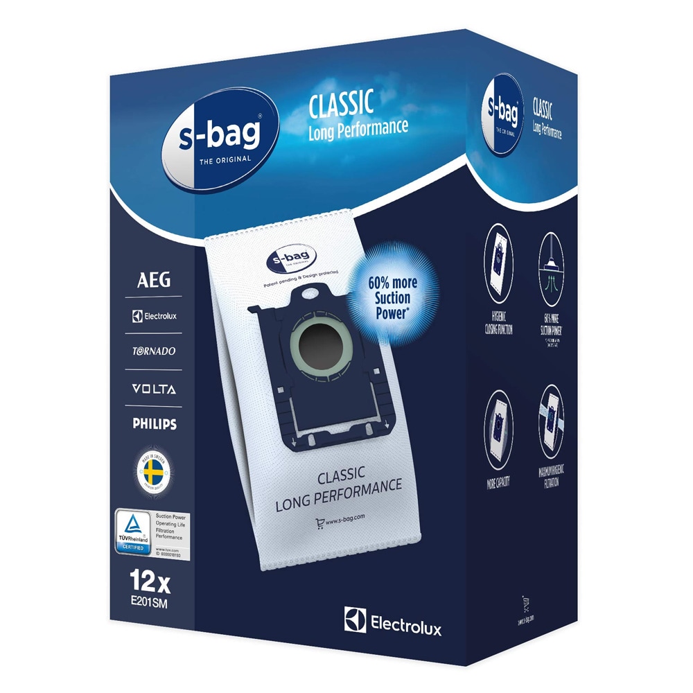 Electrolux S-Bag E201SM Støvsugerposer 12-pakning