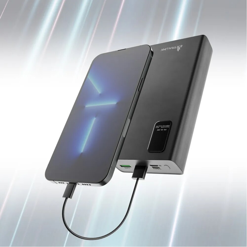 Extralink Powerbank EPB-068, 20000mAh USB-C - Sort