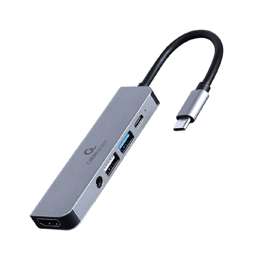 Cablexpert USB-C Dokkingstasjon 5-i-1 med 2xUSB, HDMI, PD, 3.5mm