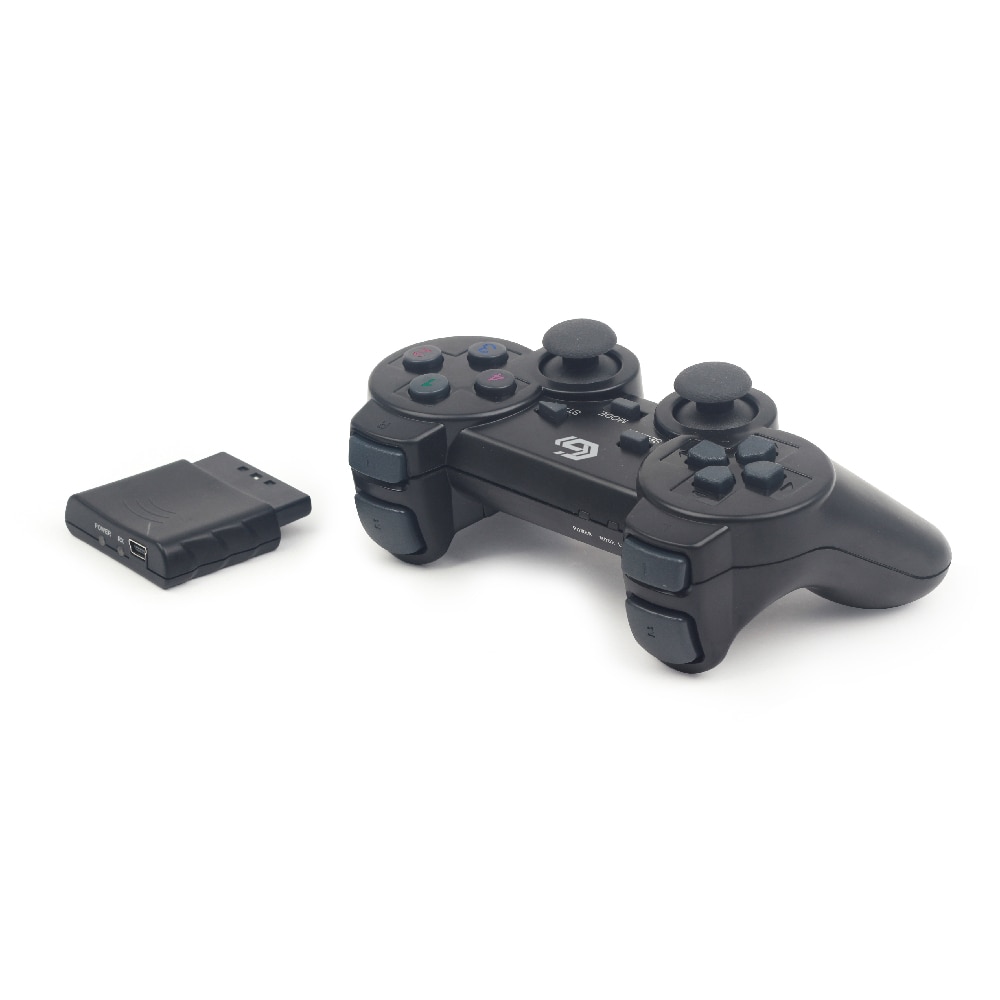 Gembird Dual Vibration trådløs spillkontroller for PC, Playstation 2 og 3 - Svart