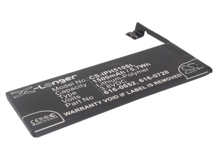 Batteri for SmartPhone, Mobil for Apple iPhone 5s, A1234, A1528 og andre.