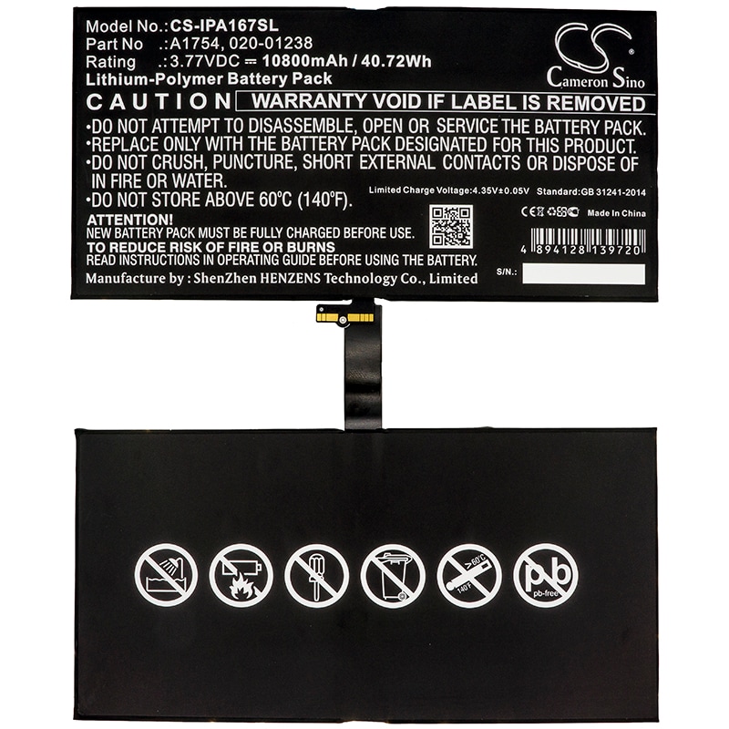 Batteri til nettbrett for Apple iPad Pro 12.9 2. generasjon, iPad Pro 12.9 2017 2. generasjon og andre.