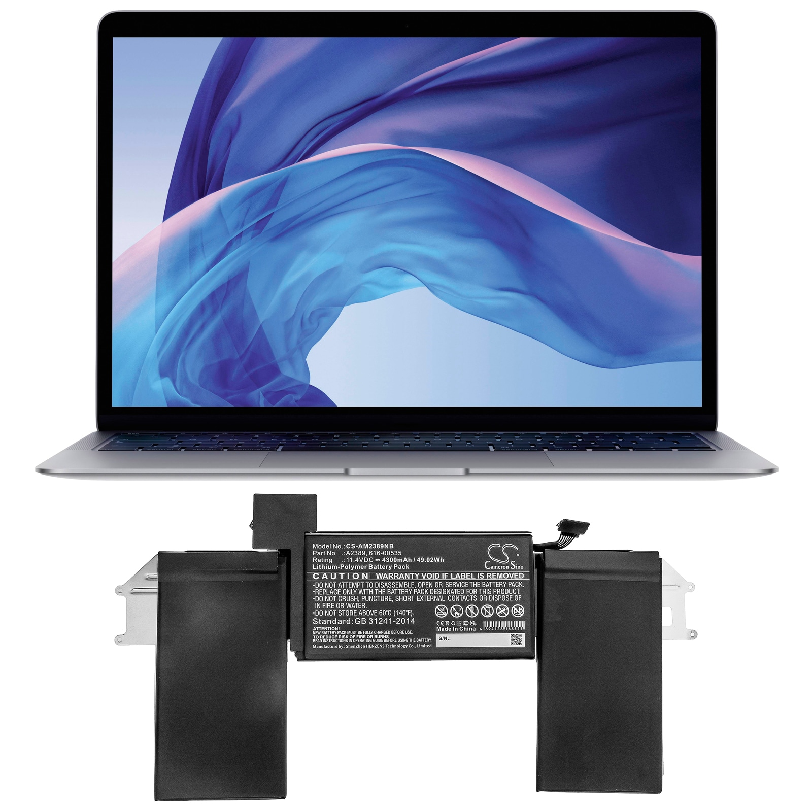 Batteri til bærbar PC for $ 0000095n MacBook Air 13 (sent 2020) og andre.