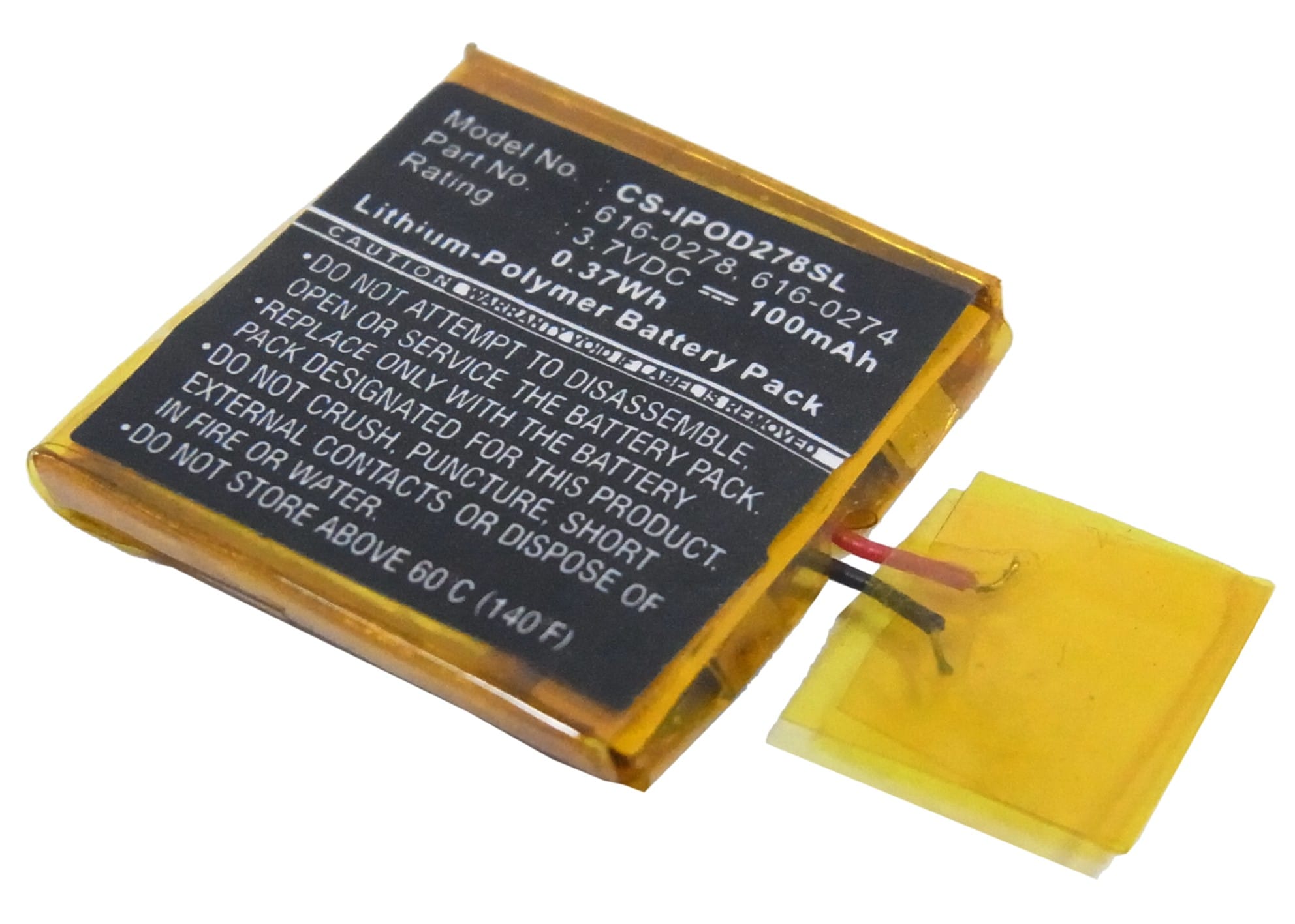 Mediespillerbatteri for Apple iPOD Shuffle G2 1GB, iPOD Shuffle G3
