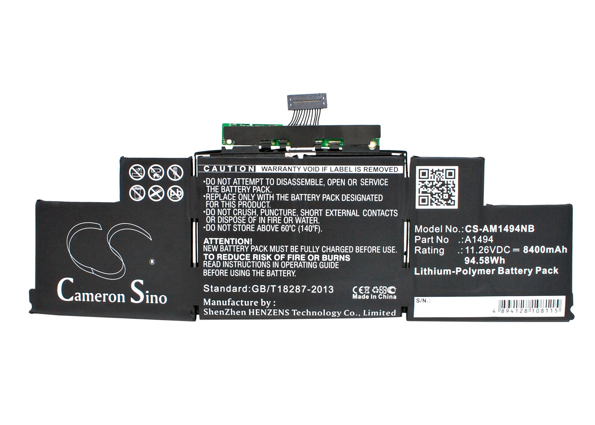 Batteri til bærbar PC for Apple MacBook Pro Retina Display 15" A1398, ME293 og andre.