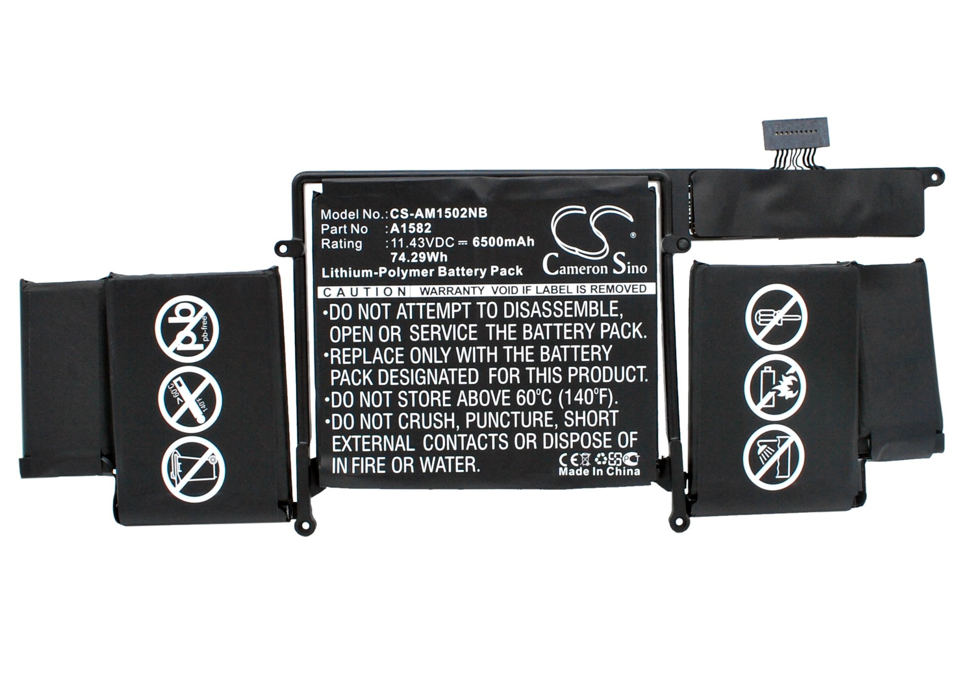 Batteri til bærbar PC for Apple Macbook Pro 13" 2015 Retina, MF841LL/A og andre.