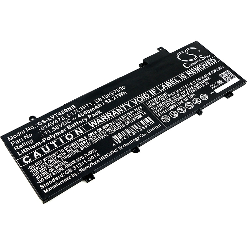 Batteri til bærbar PC for Lenovo ThinkPad T480s, ThinkPad T480s 20L7A006CD og andre.