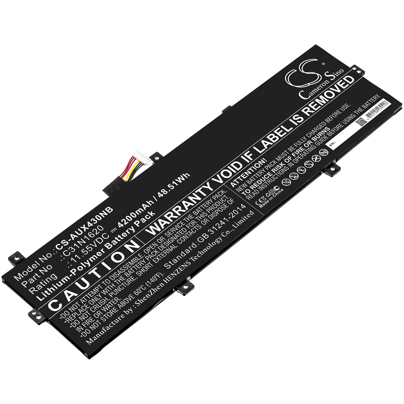 Batteri til bærbar PC for Asus BX430, BX430UA, BX430UQ og andre.