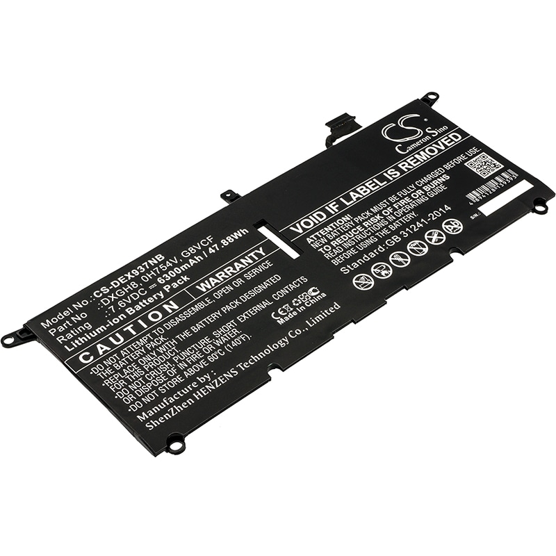 Batteri til bærbar PC for DELL XPS 13 9370, XPS9370-7002SLV, XPS 13 2018 og andre.