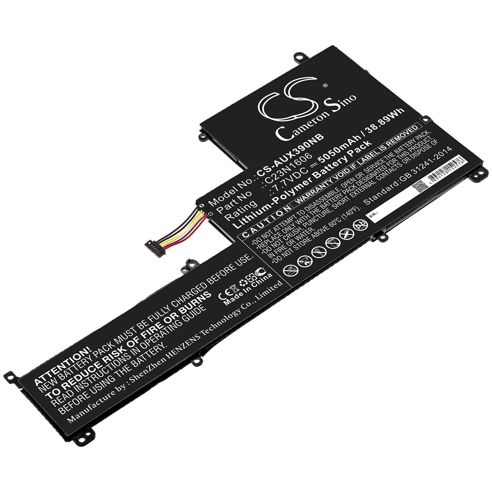 Batteri til bærbar PC for Asus Zenbook 3, UX390UA, UX390 og andre.