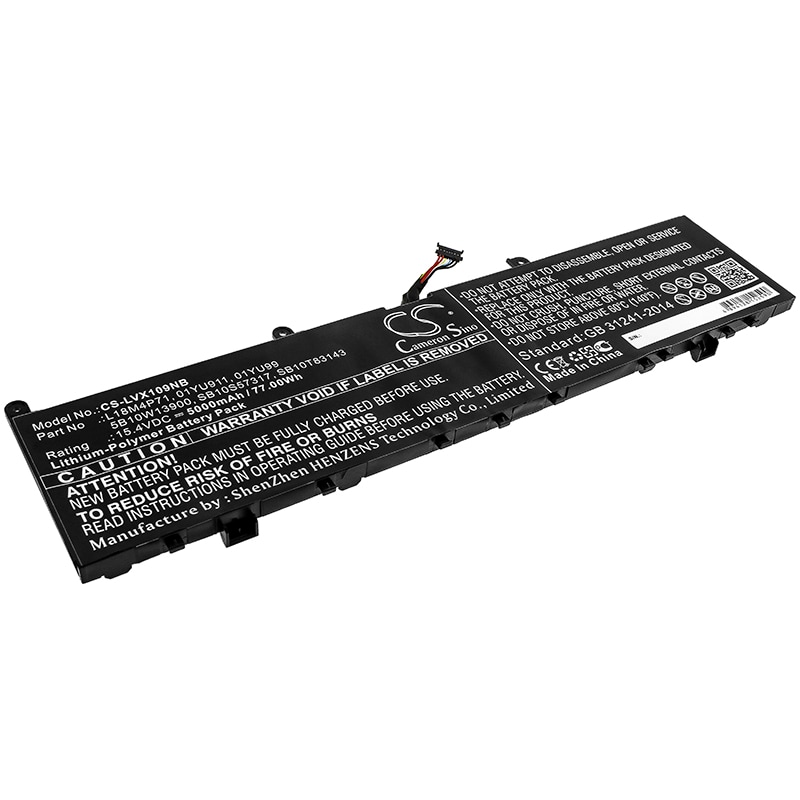 Batteri til bærbar PC for Lenovo ThinkPad P1 2019 20QTA00PCD og andre.