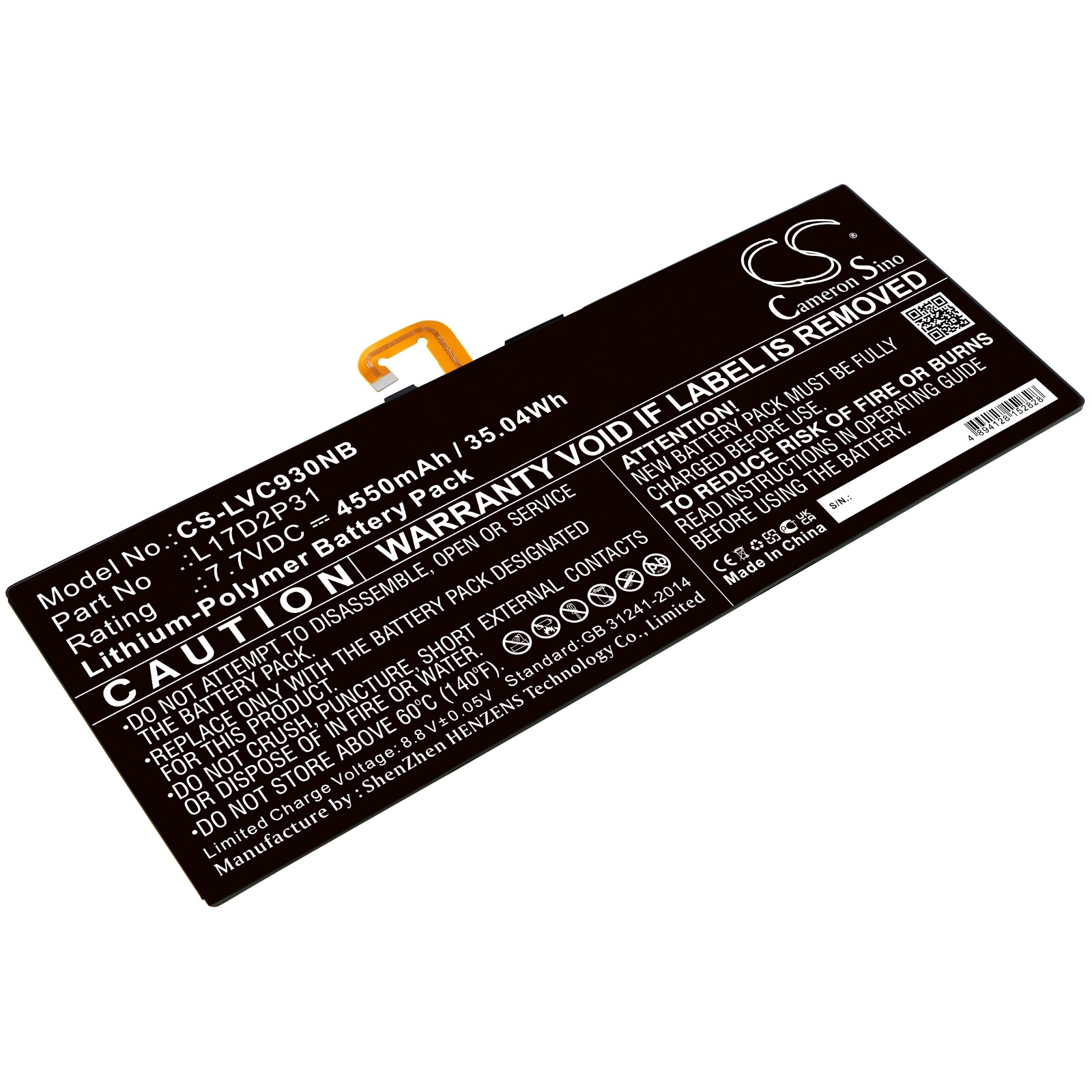 Batteri til bærbar PC for Lenovo Yoga Book C930, YB-J912L, YB-J912F