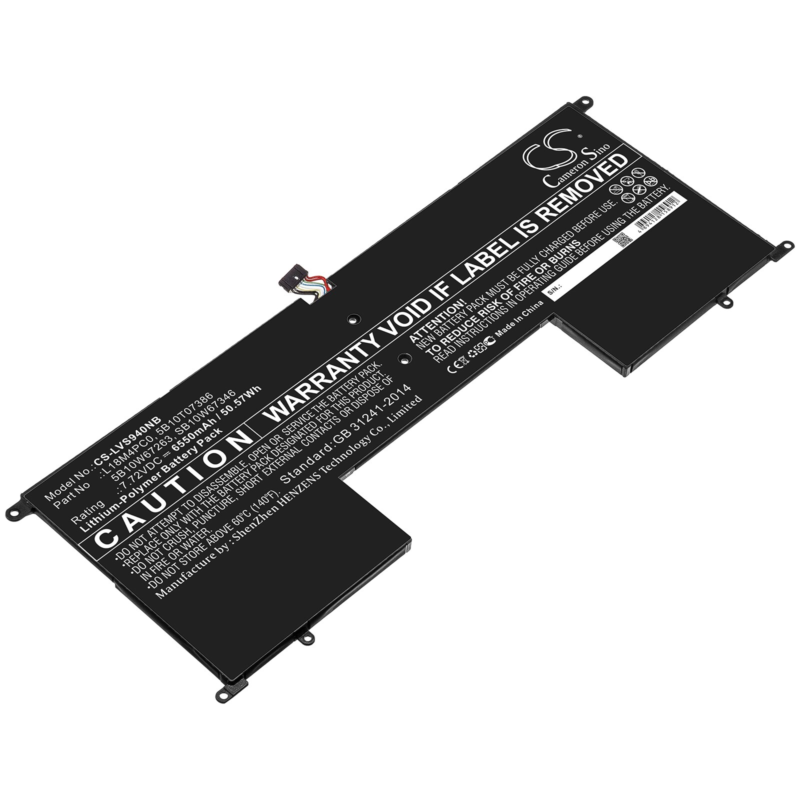 Batteri til bærbar PC for Lenovo YOGA S940-14IWL, IdeaPad S940-14IWL og andre.