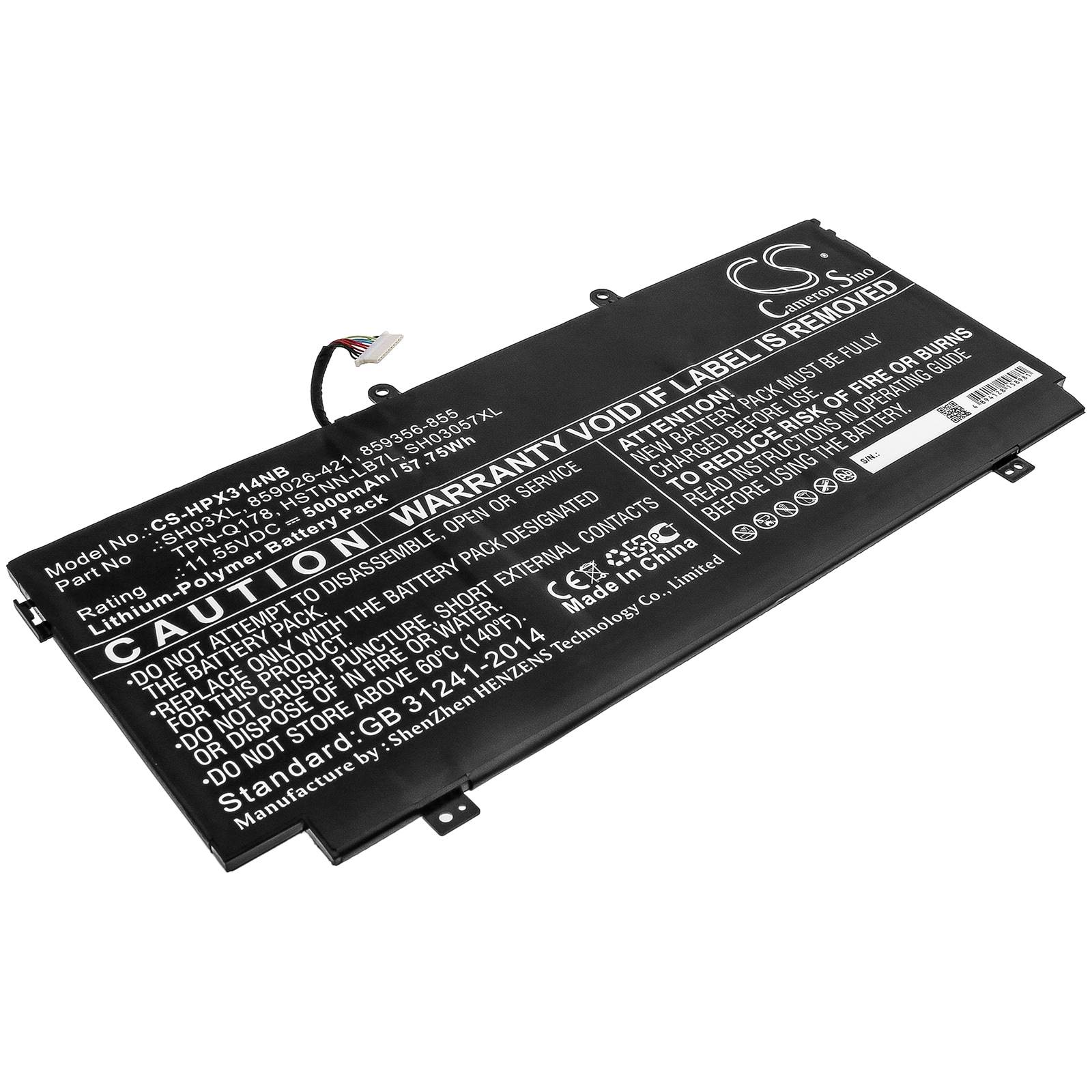 Batteri til bærbar PC for HP Spectre X360 13-W001NF, Spectre X360 13-AC001NE og andre