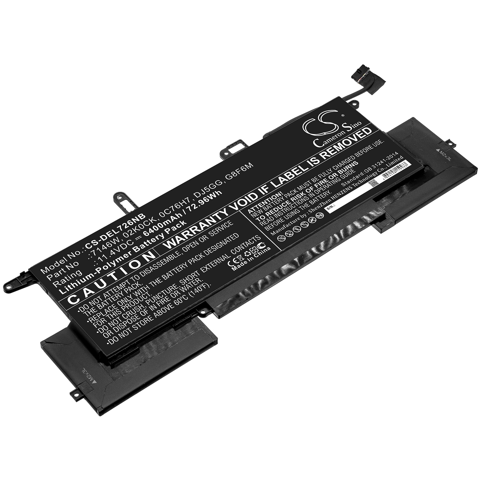 Batteri til bærbar PC for DELL Latitude E7260 og andre.